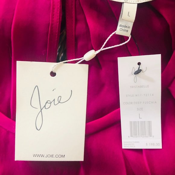 NWT - JOIE Women Tristabelle Pleated Silk Blouse - Picture 4 of 6